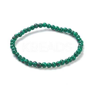 Synthetic Malachite Beaded Stretch Bracelets BJEW-D446-A-16-1