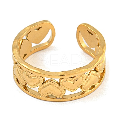 304 Stainless Steel Open Cuff Rings for Women RJEW-L125-07G-01-1