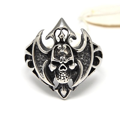 Personalized 304 Stainless Steel Skull Wide Band Rings for Men RJEW-F018-15-1