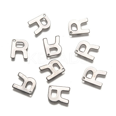 Tarnish Resistant 304 Stainless Steel Letter Charms X-STAS-O072-R-1