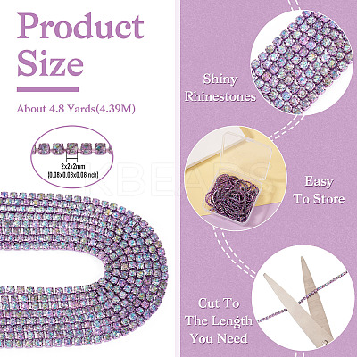 4.8 Yards Iron Rhinestone Cup Chains CH-TA0001-10C-1