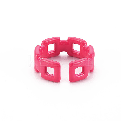 Spray Painted Brass Cuff Rings RJEW-S045-111-NR-1