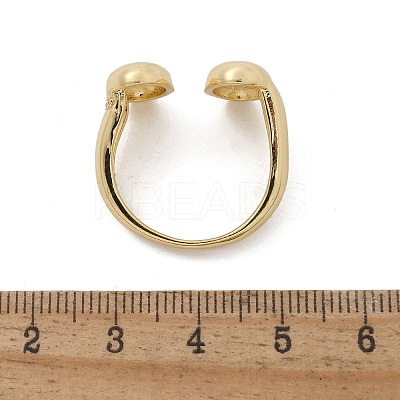 Brass Micro Pave Clear Cubic Zirconia Cuff Rings for Women RJEW-U041-01G-1