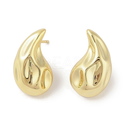 Teardrop Brass Stud Earrings for Women EJEW-Q772-03B-G-1