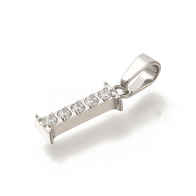 304 Stainless Steel Micro Pave Cubic Zirconia Pendants STAS-H228-02P-01-1