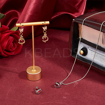 4Pcs 2 Colors Brass Glass Pendants KK-HS0015-77-1
