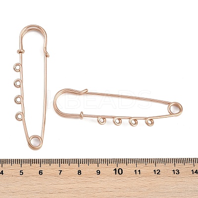 Ion Plating(IP) 304 Stainless Steel Safety Pins Brooch Findings STAS-K252-05B-RG-1