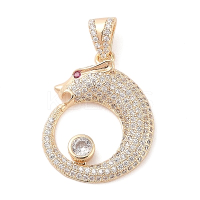 Brass Micro Pave Cubic Zirconia Pendants KK-S388-06G-1