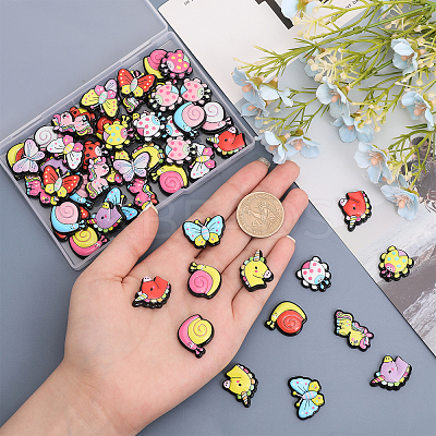 92Pcs 23 Styles Opaque Resin Cabochons RESI-CA0001-56-1
