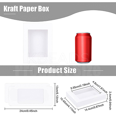 Rectangle Foldable Creative Cardboard Box CON-WH0086-18-1