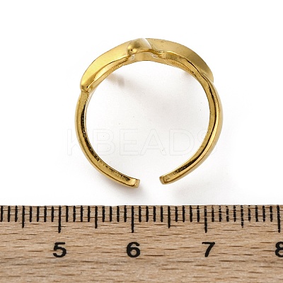 Stafish 304 Stainless Steel Open Cuff Rings for Women RJEW-F174-01G-1