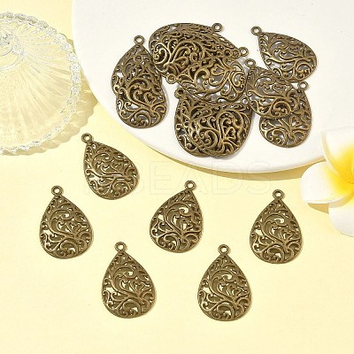 Tibetan Style Alloy Filigree Teardrop Pendants LS-X-TIBEP-Q041-042AB-NR-1