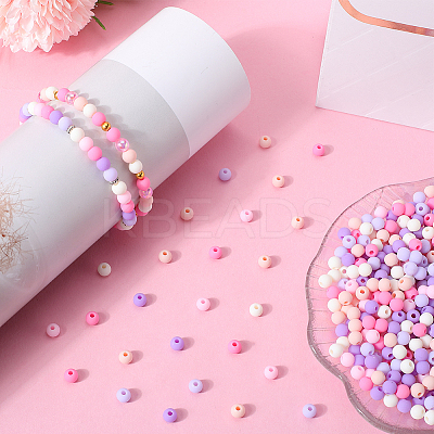 1000Pcs Frosted Opaque Acrylic Beads OACR-SP0001-32C-1