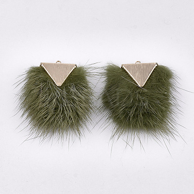 Faux Mink Fur Tassel Pendant Decorations FIND-S302-05G-1
