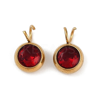 Ion Plating(IP) 304 Stainless Steel Micro Pave Cubic Zirconia Charms STAS-Z094-02G-09-1