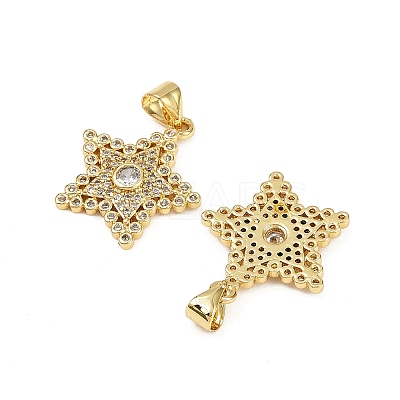 Brass Micro Pave Cubic Zirconia Pendants KK-S526-38G-1