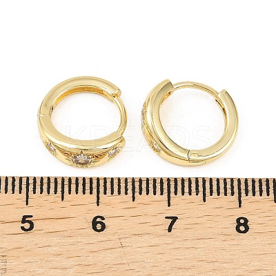 Sun Brass Micro Pave Clear Cubic Zirconia Hoop Earrings EJEW-D348-19G-1