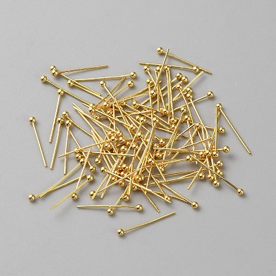 100Pcs Brass Ball Head Pins LS-FIND-WH0110-694B-G-1
