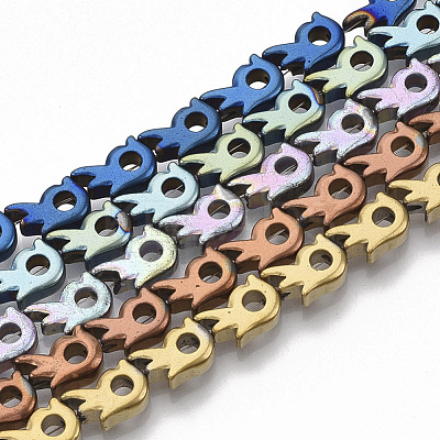 Electroplated Non-magnetic Synthetic Hematite Beads Strands G-S365-026-1