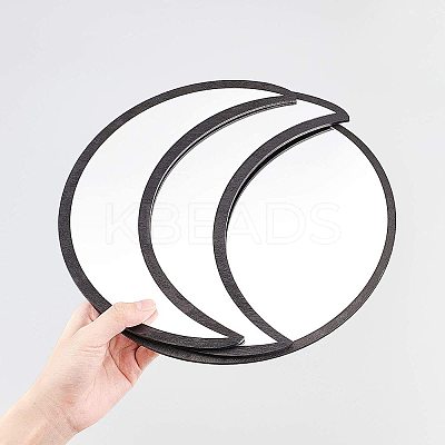 Acrylic Wooden Moon Phase Mirror DIY-WH0167-48B-1