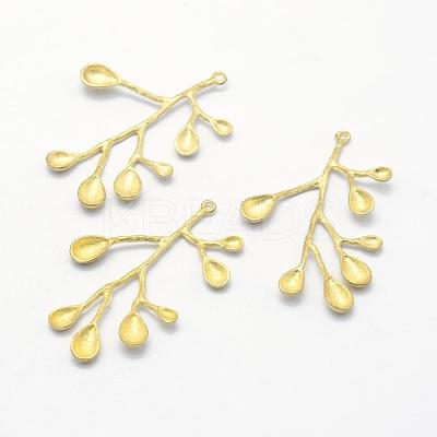 Brass Pendant Enamel Settings KK-F721-124C-RS-1