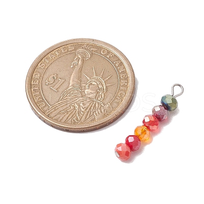 4Pcs 4 Colors Glass Pendants PALLOY-JF02630-1