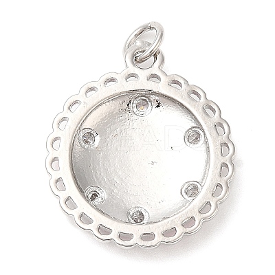 Brass Micro Pave Cubic Zirconia Pendants KK-Q775-20P-1