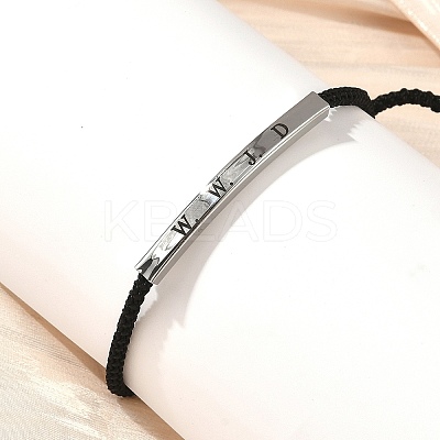 Word WWJD Polyester Cord Slider Bracelets BJEW-P384-01P-1
