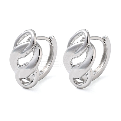 Brass Nuggets Hoop Earrings for Women EJEW-F347-01P-04-1