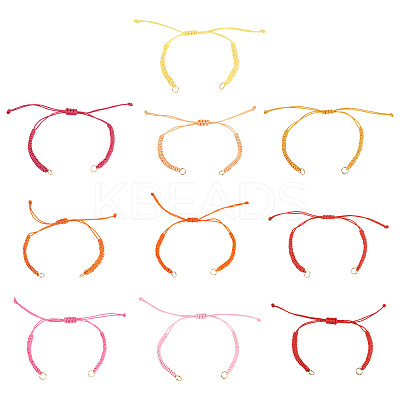 30Pcs 10 Styles Adjustable Waxed Polyester Cord Bracelet Making AJEW-TAC00051-1