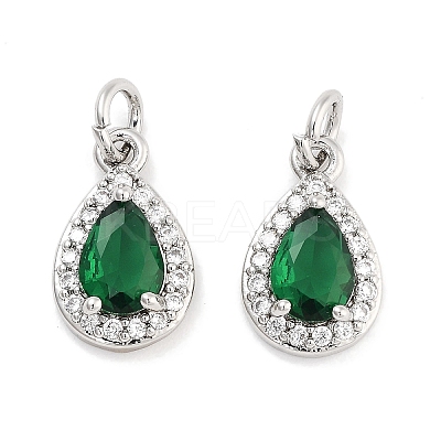 Brass with Cubic Zirconia Pendants KK-P271-32P-1
