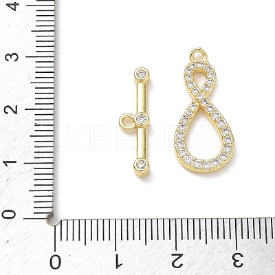 Brass Micro Pave Clear Cubic Zirconia Toggle Clasps CU-CBAC675-05G-1