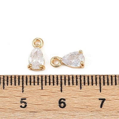 Brass Micro Pave Cubic Zirconia Pendants KK-K374-07G-03-1