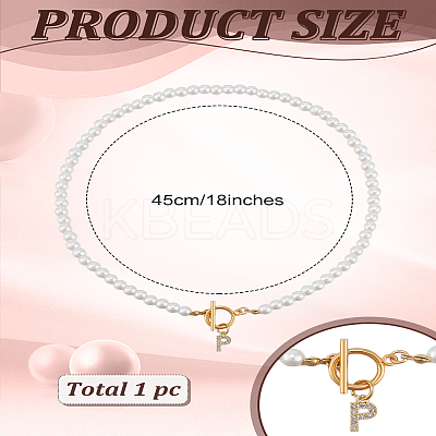 1Pc Brass Clear Cubic Zirconia Letter Pendant Necklaces NJEW-LP0001-32P-1