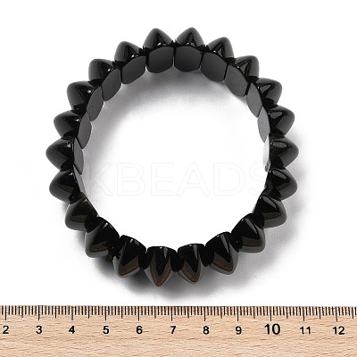 Bicone Natural Obsidian Beads Stretch Bracelets for Women Men BJEW-C097-05E-1