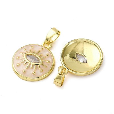 Brass Micro Pave Cubic Zirconia Pendants KK-F911-17G-01-1