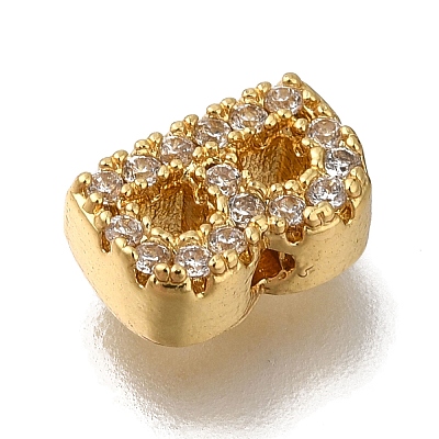 Rack Plating Brass Micro Pave Clear Cubic Zirconia Beads KK-G500-30G-B-1