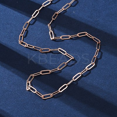 Brass Paperclip Chains Necklaces for Women NJEW-D302-69RG-1