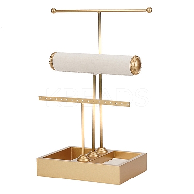 3-Tier Iron T-Bar Jewelry Display Risers ODIS-C008-01G-1