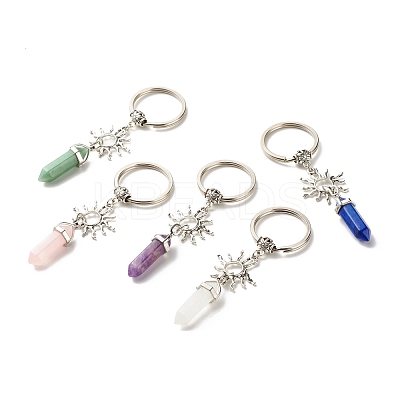 Natural Mixed Gemstone Keychain KEYC-JKC00280-1