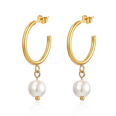 304 Stainless Steel Ring Half Hoop Earrings ZQ3356-2-1