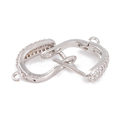 Rack Plating Brass Cubic Zirconia Hoop Earring Findings KK-S374-04P-03-1