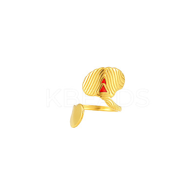 Irregular 304 Stainless Steel Cuff Open Rings for Women WG6B80C-01-1