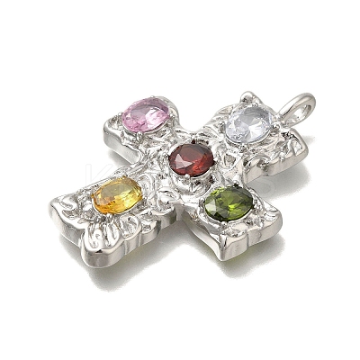 304 Stainless Steel Colorful Rhinestone Pendants STAS-C105-11P-1
