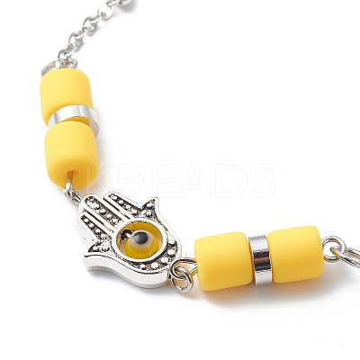 Evil Eye Handmade Lampwork Earring & Bracelet Sets SJEW-JS01250-1