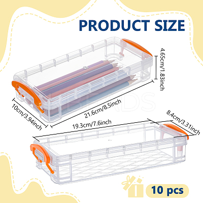 Rectangle Plastic Pencil Case AJEW-WH0596-276A-1