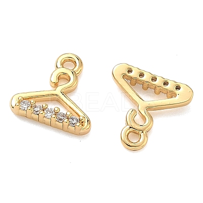 Brass Micro Pave Cubic Zirconia Hanger Charms KK-A281-16G-1