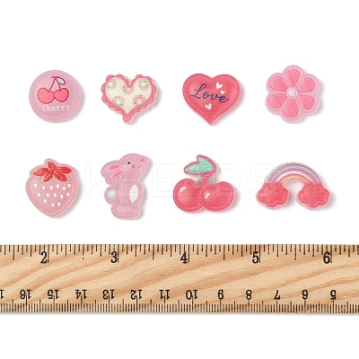 120Pcs 8 Style Plastic Enamel Cabochons KY-FS0001-38-1