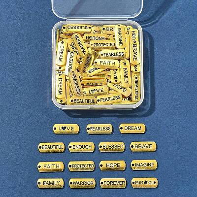 120Pcs Tibetan Style Alloy Rectangle Pendants FIND-FS0003-62-1