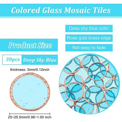 30Pcs Colored Glass Mosaic Tiles DIY-OC0009-45F-1